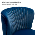 22W Upholstered Modern Tufted Accent Side Chair with Gold Legs