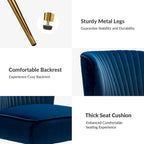22W Upholstered Modern Tufted Accent Side Chair with Gold Legs