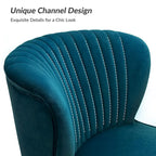 22W Upholstered Modern Tufted Accent Side Chair with Gold Legs