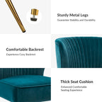 22W Upholstered Modern Tufted Accent Side Chair with Gold Legs