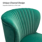 22W Upholstered Modern Tufted Accent Side Chair with Gold Legs