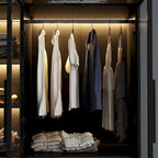Glass Door Wardrobe with LED Light & Ample Storage