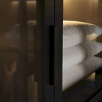 Glass Door Wardrobe with LED Light & Ample Storage