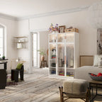 Glass Door Wardrobe with LED Light & Ample Storage