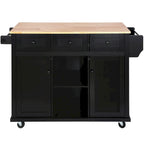 Rolling Kitchen Island Drop-Leaf