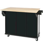 Rolling Kitchen Island Drop-Leaf