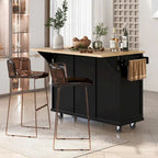 Rolling Kitchen Island Drop-Leaf