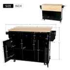 Rolling Kitchen Island Drop-Leaf