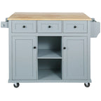 Rolling Kitchen Island Drop-Leaf