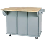 Rolling Kitchen Island Drop-Leaf