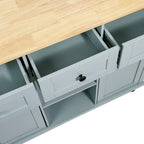 Rolling Kitchen Island Drop-Leaf