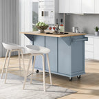Rolling Kitchen Island Drop-Leaf