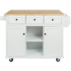 Rolling Kitchen Island Drop-Leaf