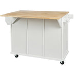 Rolling Kitchen Island Drop-Leaf