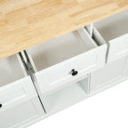 Rolling Kitchen Island Drop-Leaf