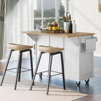 Rolling Kitchen Island Drop-Leaf