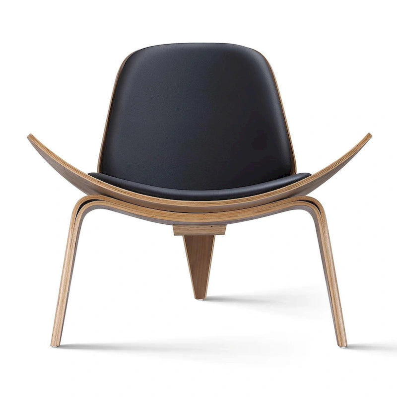 Gepolsterter Ledersessel im Mid-Century-Stil