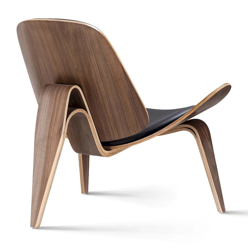 Gepolsterter Ledersessel im Mid-Century-Stil