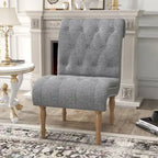 Armless Slipper Accent Chair with Wood Legs