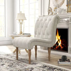 Armless Slipper Accent Chair with Wood Legs