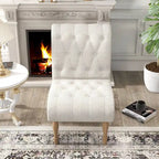 Armless Slipper Accent Chair with Wood Legs
