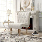 Armless Slipper Accent Chair with Wood Legs