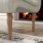 Armless Slipper Accent Chair with Wood Legs