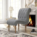 Armless Slipper Accent Chair with Wood Legs
