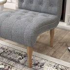Armless Slipper Accent Chair with Wood Legs
