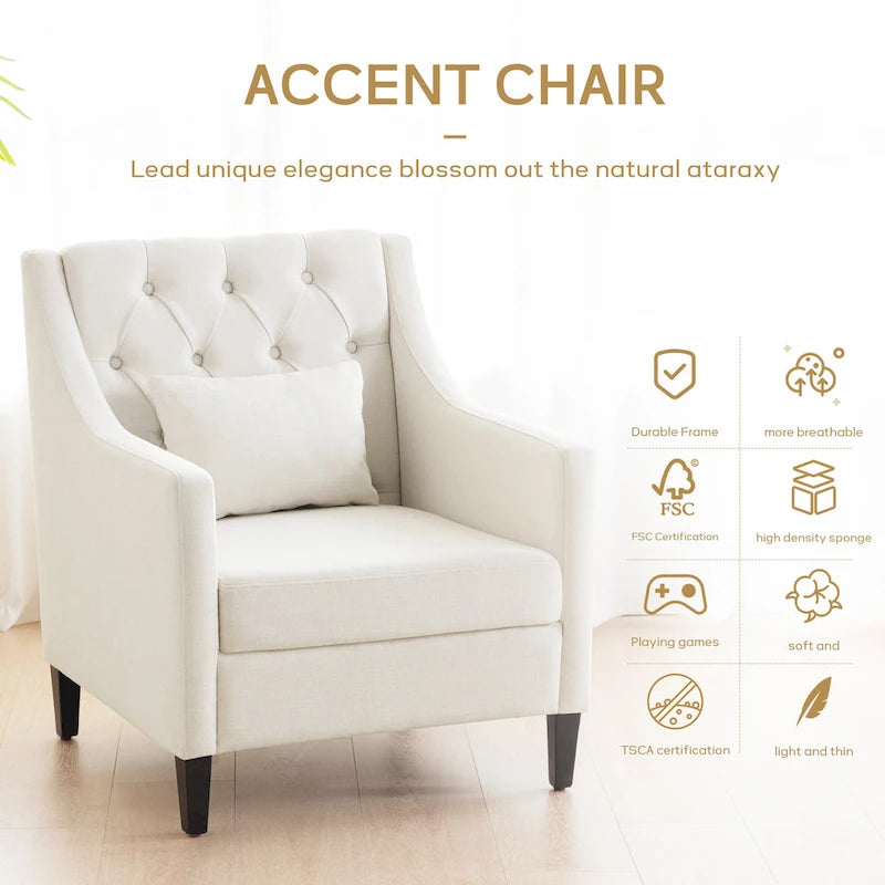 Bequemer Clubsessel mit Hocker und Kissen