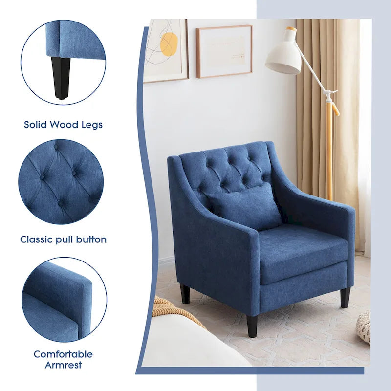 Bequemer Clubsessel mit Hocker und Kissen