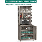 Bar Cabinet with Wine Rack and Storage Shelves
