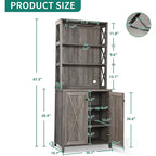 Bar Cabinet with Wine Rack and Storage Shelves