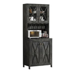 Bar Cabinet with Wine Rack and Storage Shelves