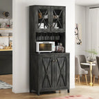 Bar Cabinet with Wine Rack and Storage Shelves