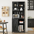 Bar Cabinet with Wine Rack and Storage Shelves