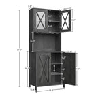 Bar Cabinet with Wine Rack and Storage Shelves