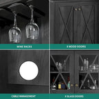 Bar Cabinet with Wine Rack and Storage Shelves