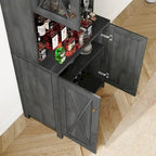 Bar Cabinet with Wine Rack and Storage Shelves