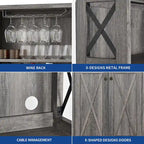 Bar Cabinet with Wine Rack and Storage Shelves
