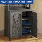 Bar Cabinet with Wine Rack and Storage Shelves