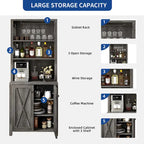 Bar Cabinet with Wine Rack and Storage Shelves