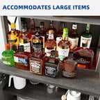 Bar Cabinet with Wine Rack and Storage Shelves