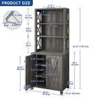 Bar Cabinet with Wine Rack and Storage Shelves