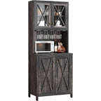 Bar Cabinet with Wine Rack and Storage Shelves