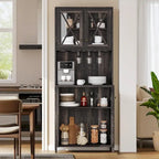 Bar Cabinet with Wine Rack and Storage Shelves