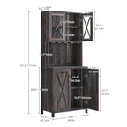 Bar Cabinet with Wine Rack and Storage Shelves