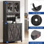 Bar Cabinet with Wine Rack and Storage Shelves