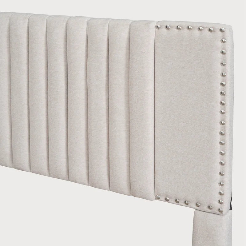 Gepolstertes Plattformbett in Queen Size mit ausziehbarem Twin-XL-Zusatzbett