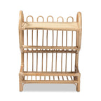 Bohemian Natural Brown Rattan 2-Tier Display Shelf